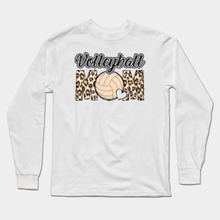 Cute Volleyball Mom Life Senior Volleyball Mom Team Leopard Long Sleeve T-Shirt